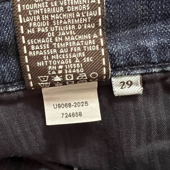 7 For All Man Kind Denim Jean Mini Skirt Sunburst Crystal Embellished Pockets 29 - Picture 9 of 12